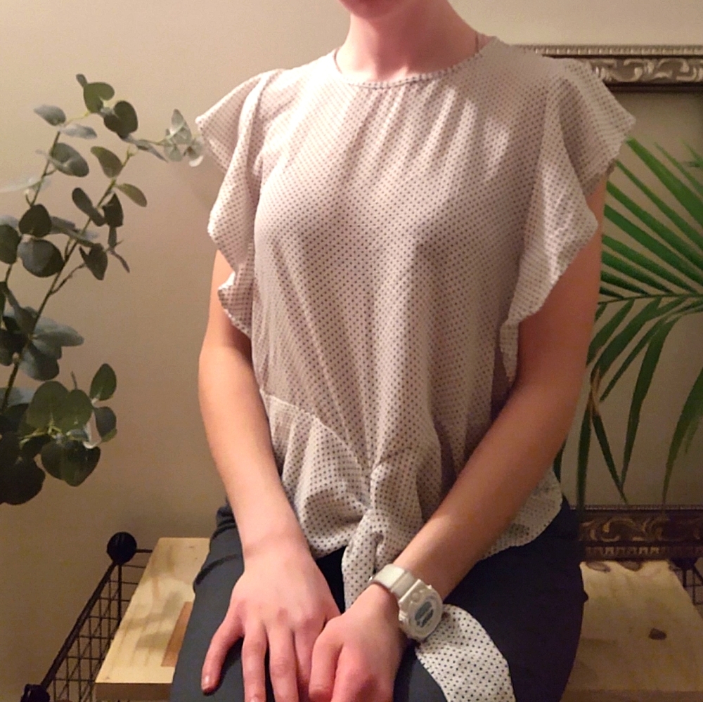 Black and white blouse